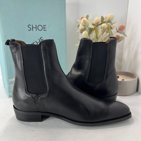 Shoe The Bear Eli Leather Upper Chelsea Ankle Boot Pull On Black Men 10 Tried On - Picture 6 of 11